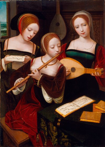 Three Musicians, c.1530 by Master of the Female Half Lengths